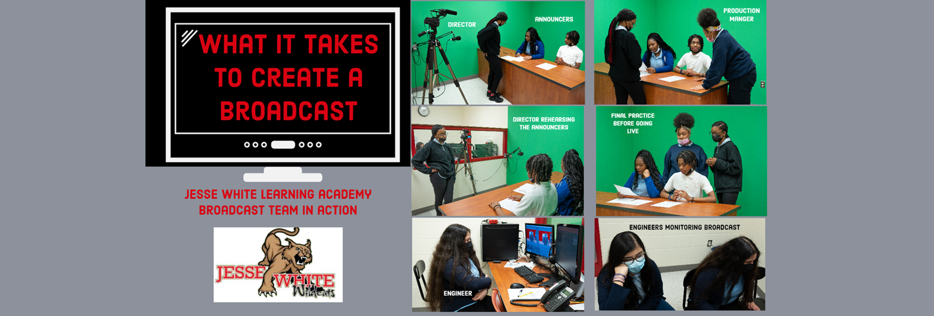 Jesse White Learning Academy Broadcast Team in Action