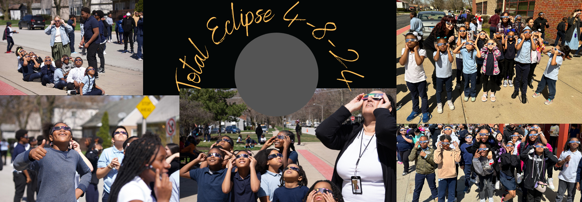 Students and staff view total eclipse, many for the first time.
